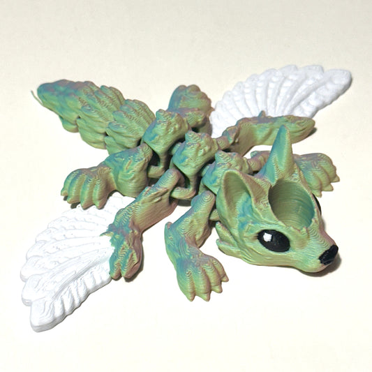 Baby Winged Wolf Straw Topper - 3D Printed Articulating Figure