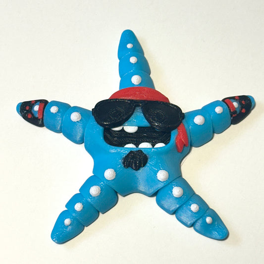 Biker Starfish - 3D Printed Articulating Figure