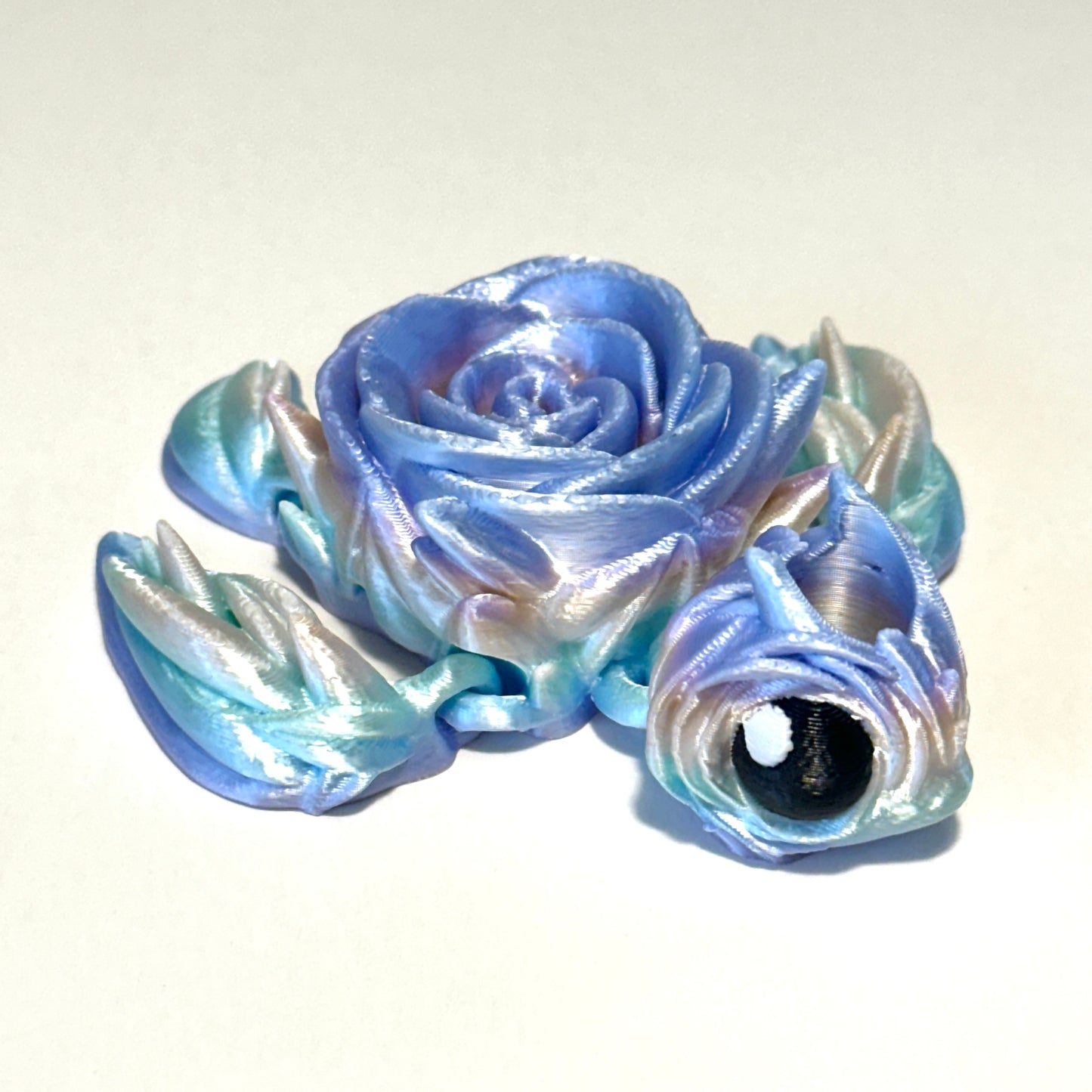 Rose Turtle Straw Topper - 3D Printed Articulating Figure