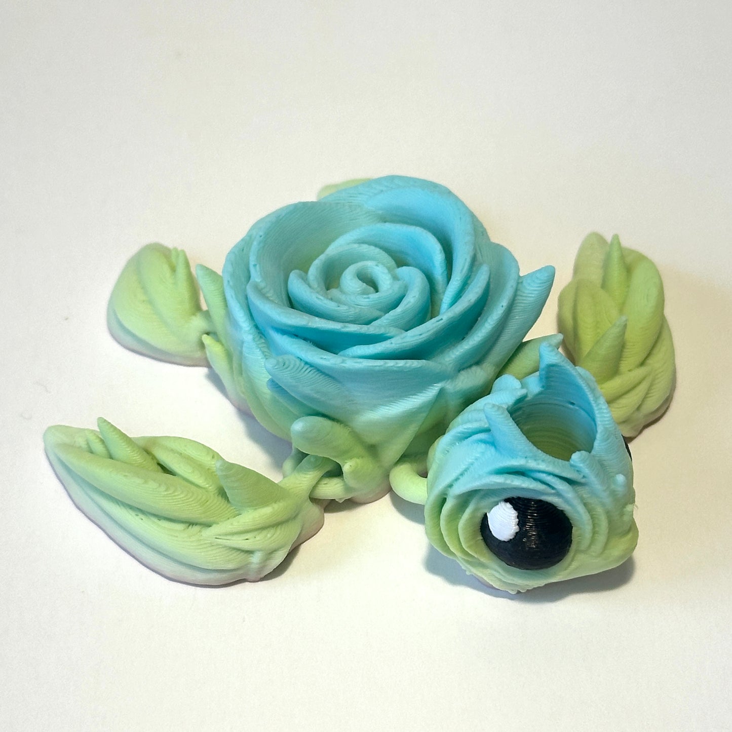 Rose Turtle Straw Topper - 3D Printed Articulating Figure