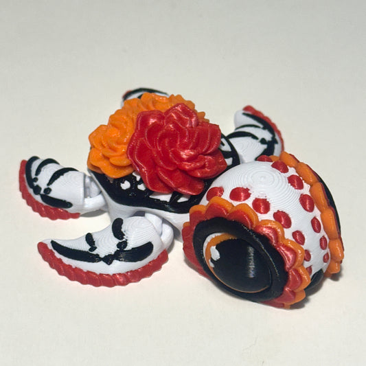 Dia De Los Muertos Turtle- 3D Printed Articulating Figure