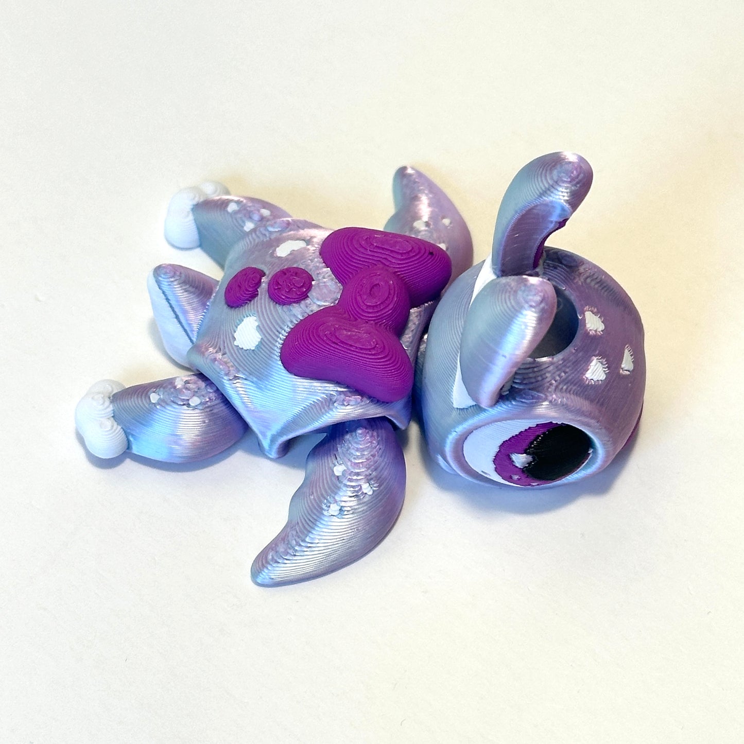 Bunny Turtle Straw Topper - 3D Printed Articulating Figure