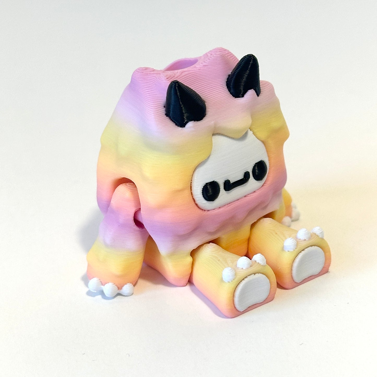 Flexi Yeti Straw Topper - 3D Printed Articulating Figure