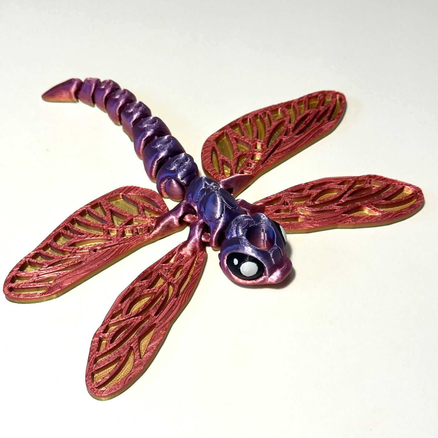 Dragonfly & Straw Topper - 3D Printed Articulating Figure