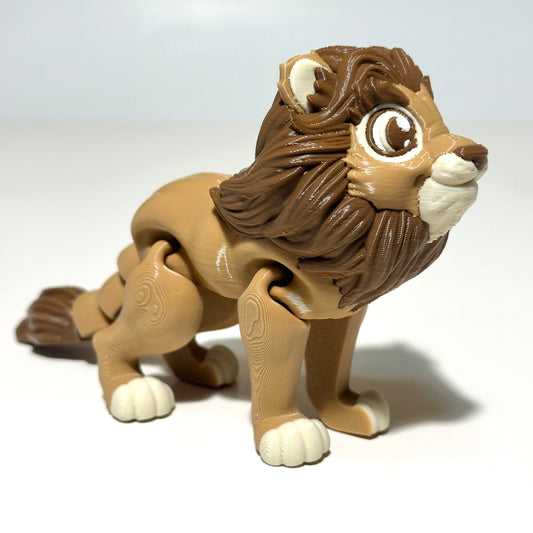 Kaleb The Brave Lion - 3D Printed Articulating Figure