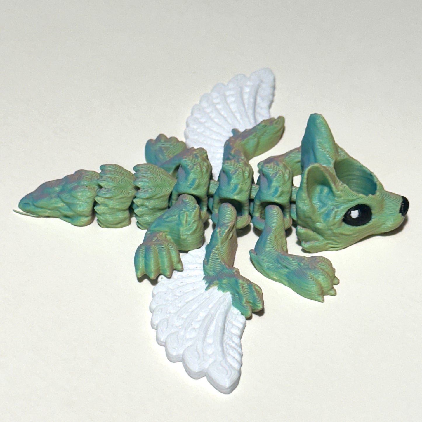 Baby Winged Wolf Straw Topper - 3D Printed Articulating Figure