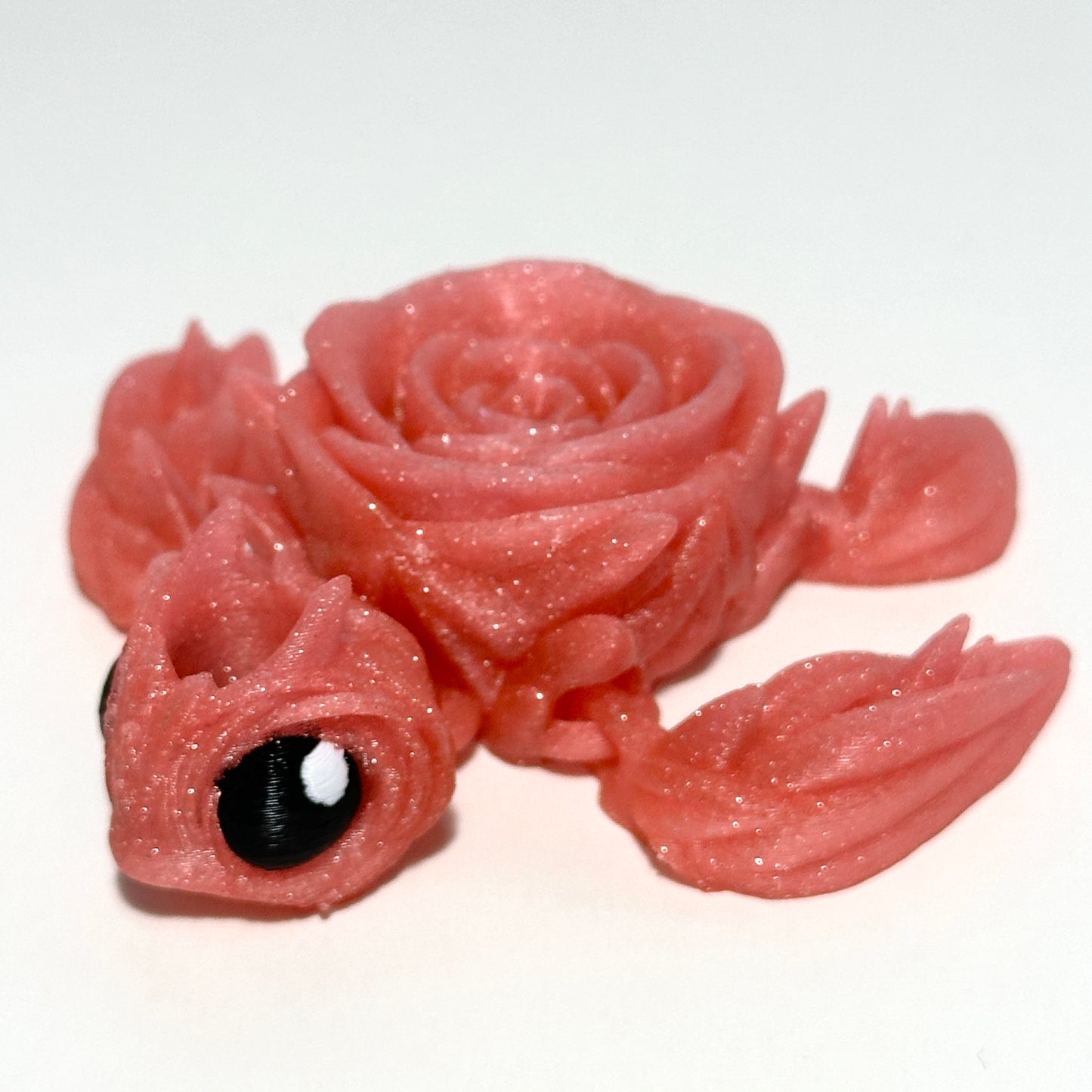 Rose Turtle / Straw Topper - 3D Printed Articulating Figure