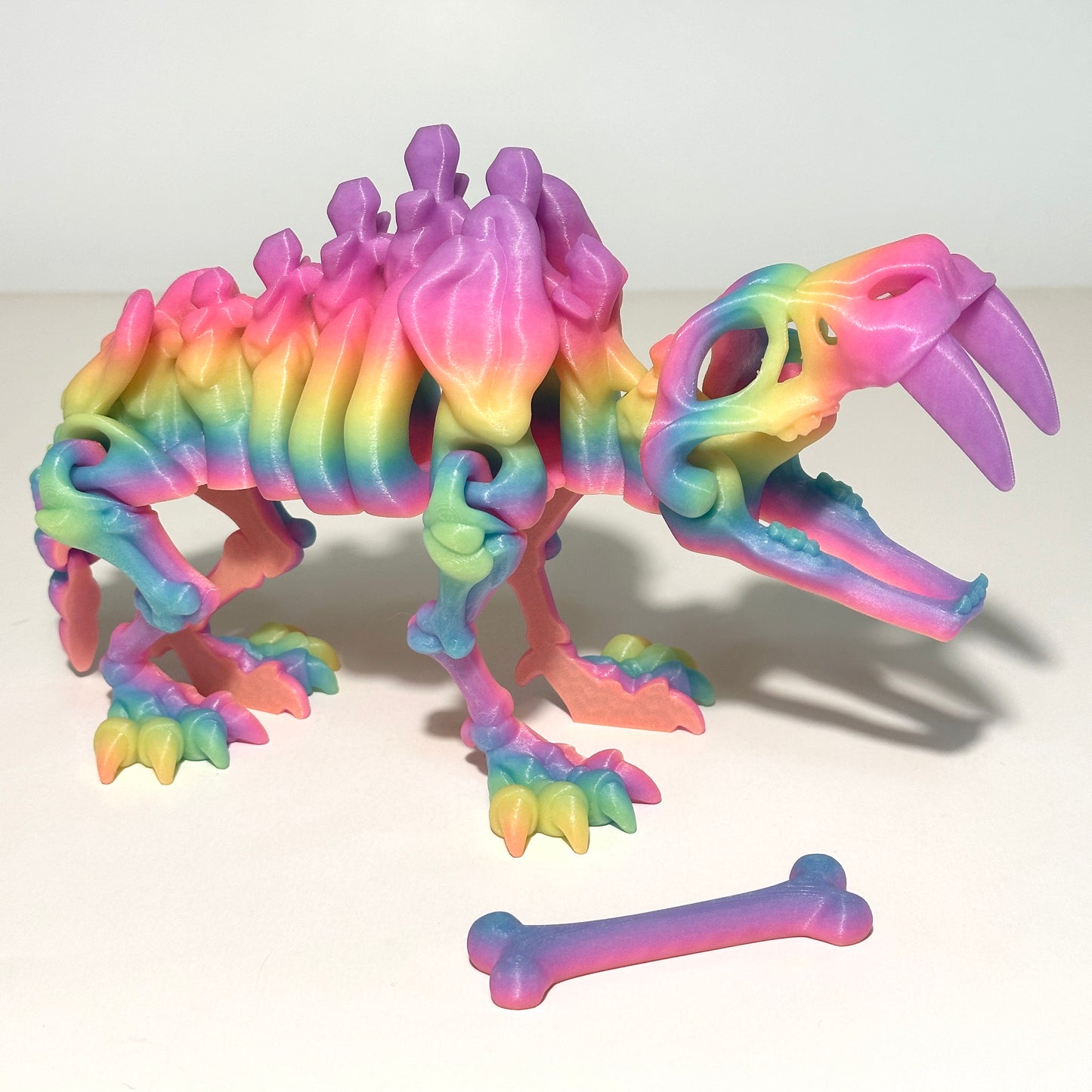 Giant Flexi Skeleton Saber Tooth Tiger - 3D Printed Articulating Figure