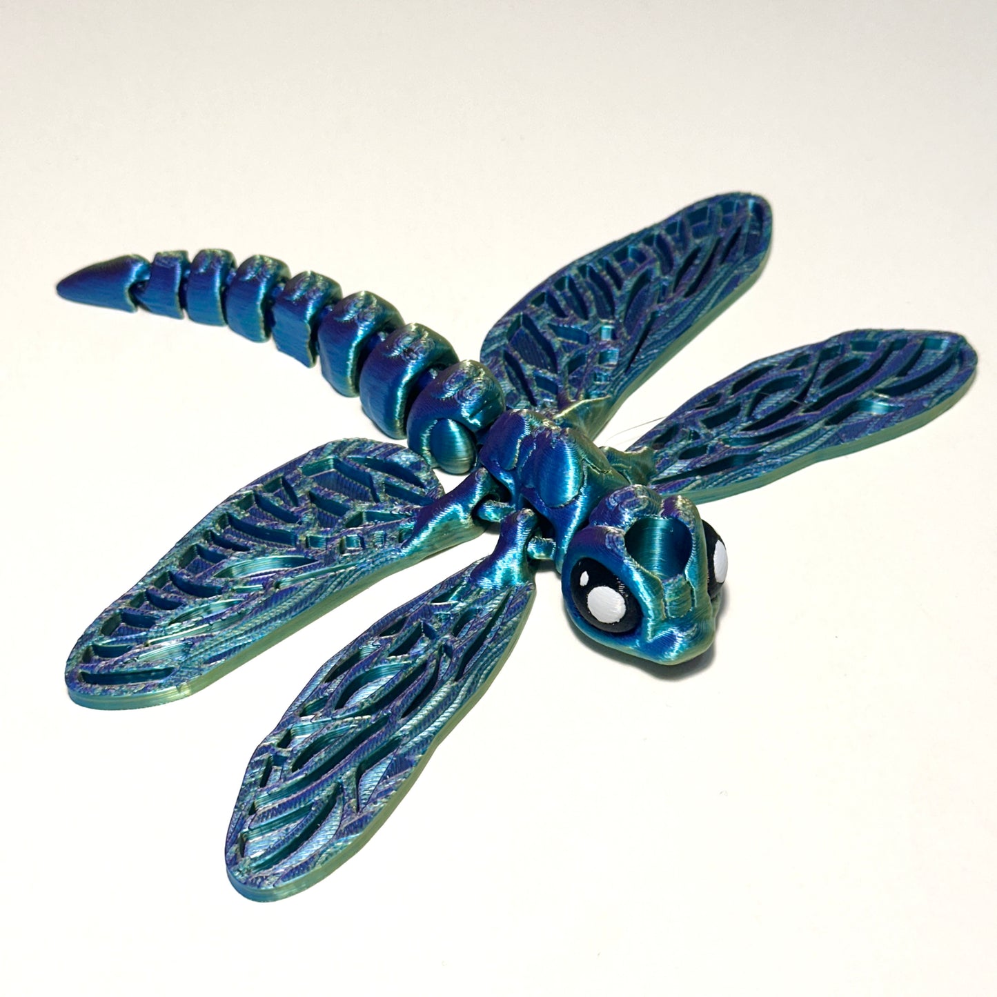 Dragonfly & Straw Topper - 3D Printed Articulating Figure