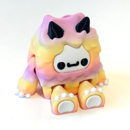 Flexi Yeti Straw Topper - 3D Printed Articulating Figure