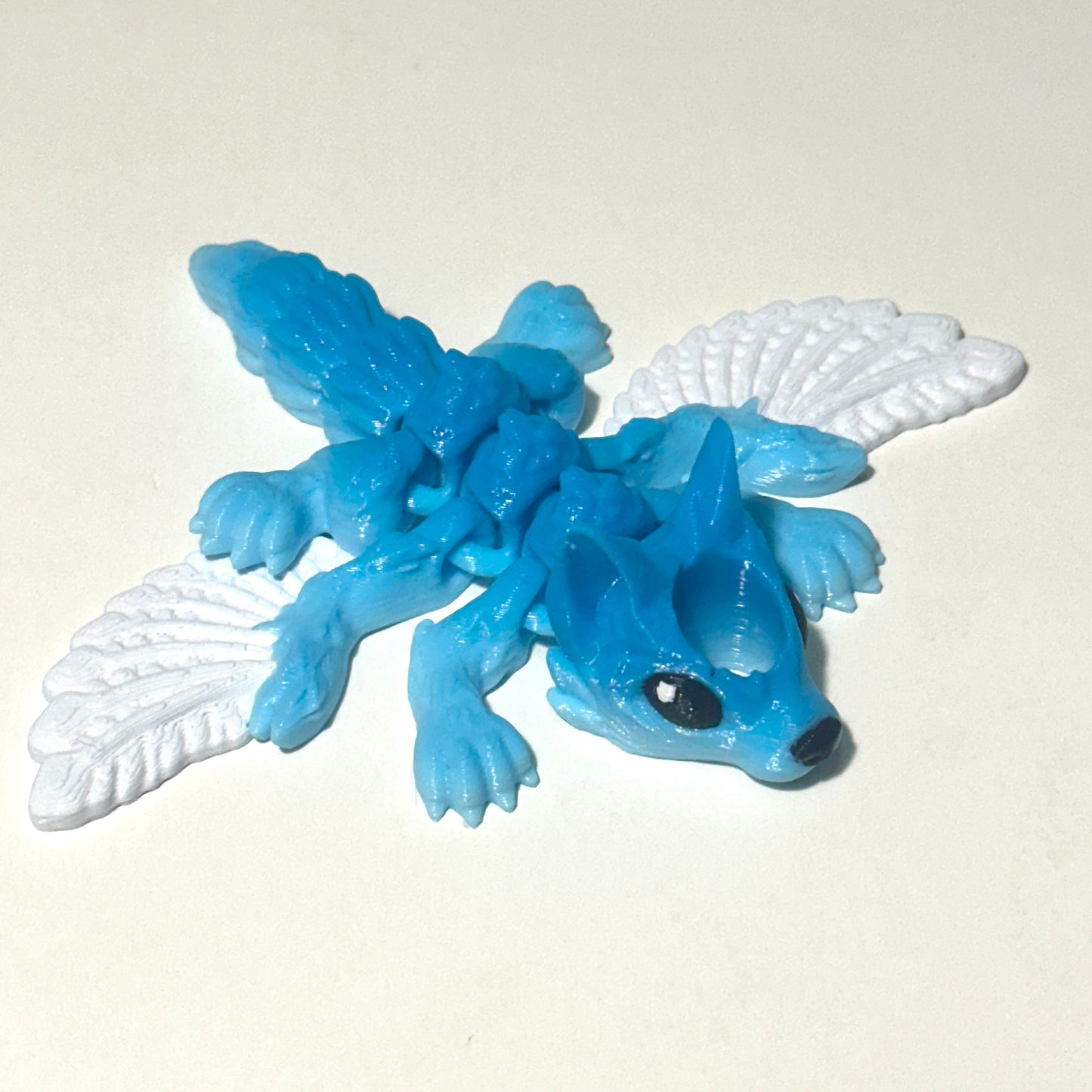 Baby Winged Wolf Straw Topper - 3D Printed Articulating Figure