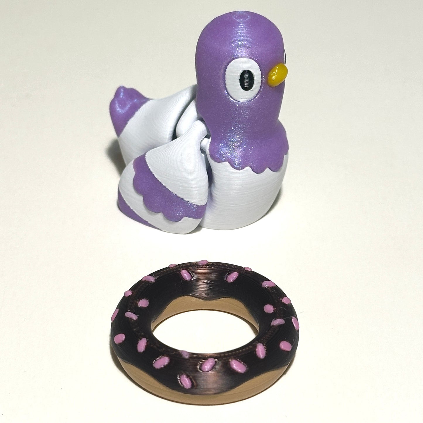 Flexi Pigeon and Donut - 3D Printed Articulating Figure