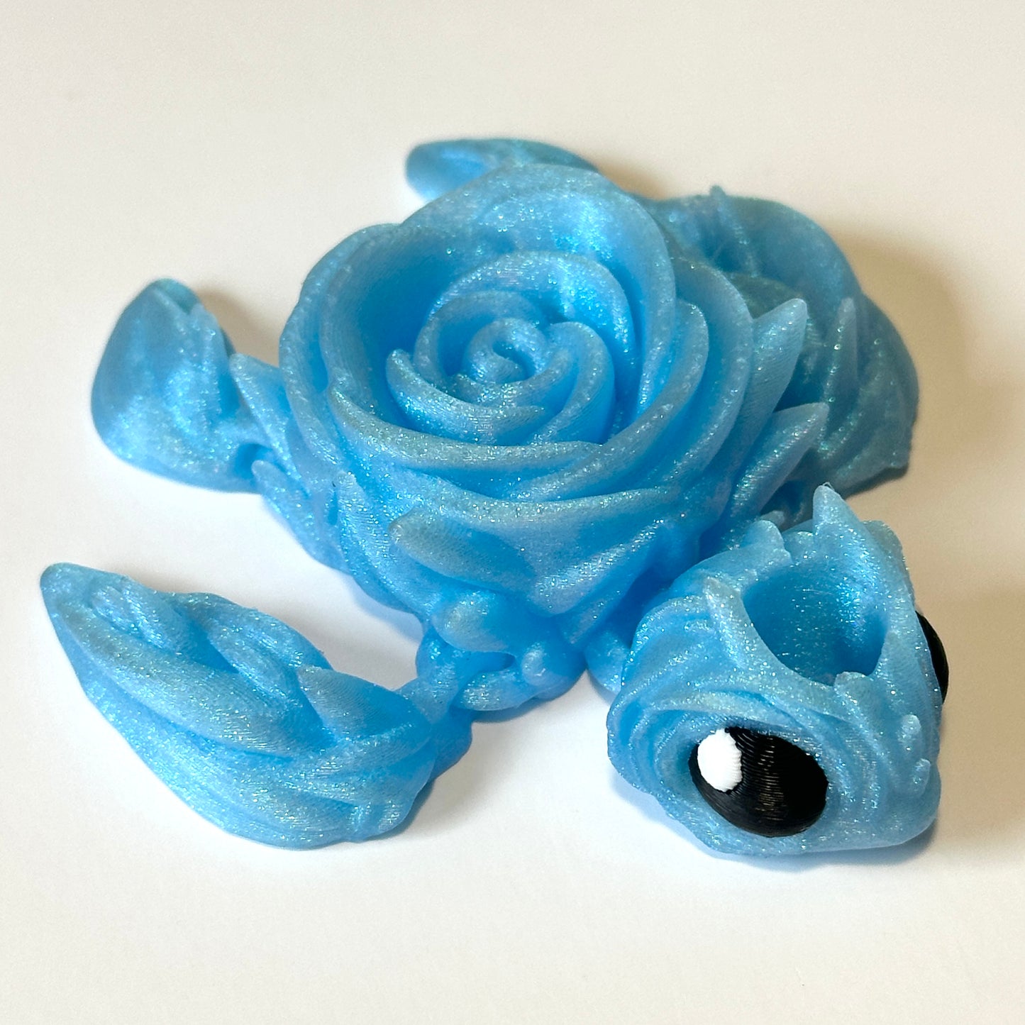 Rose Turtle Straw Topper - 3D Printed Articulating Figure