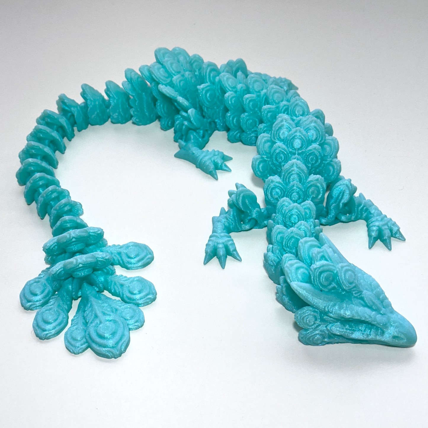 Large Peacock Dragon - 3D Printed Articulating Figure