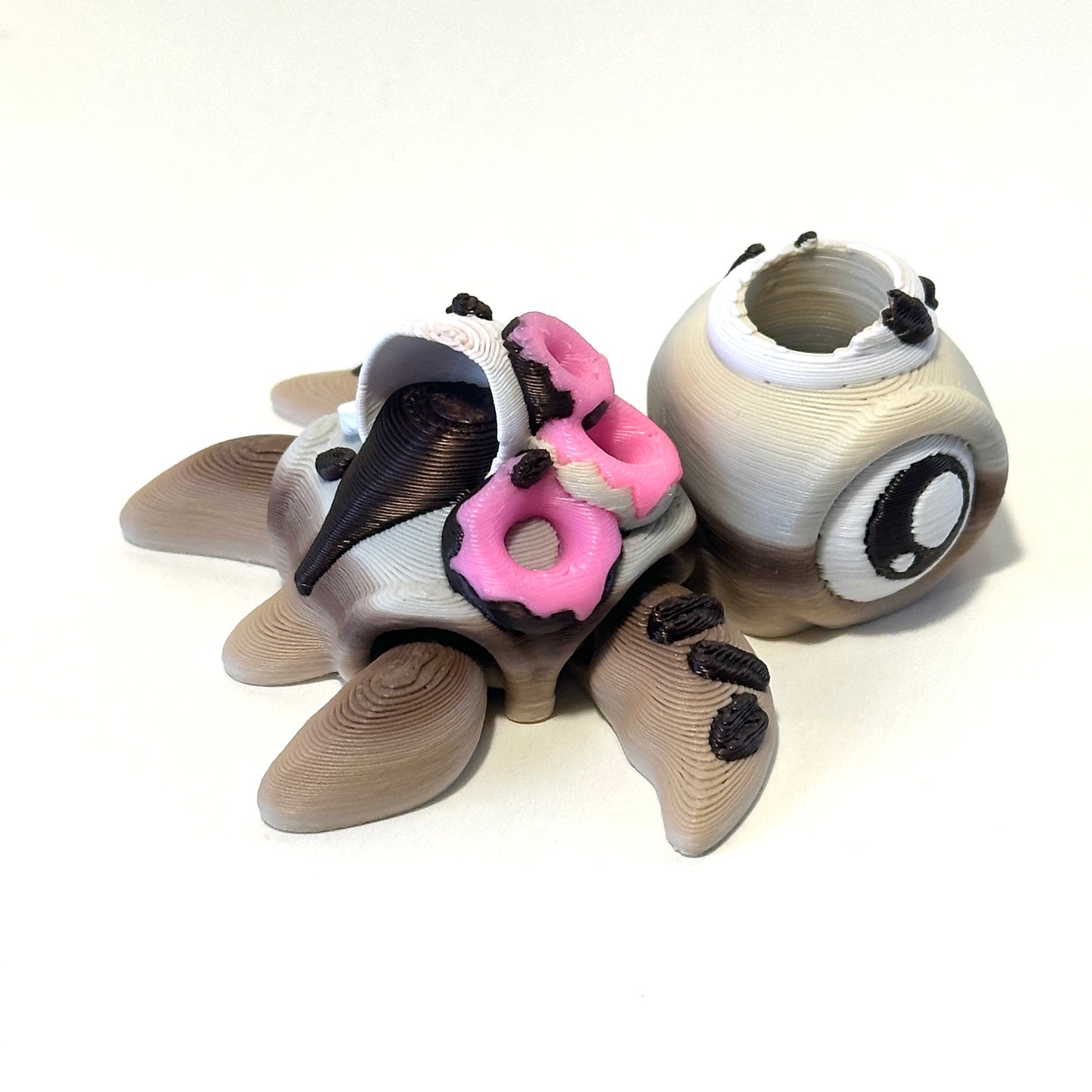 Coffee and Donuts Turtle - 3D Printed Articulating Figure