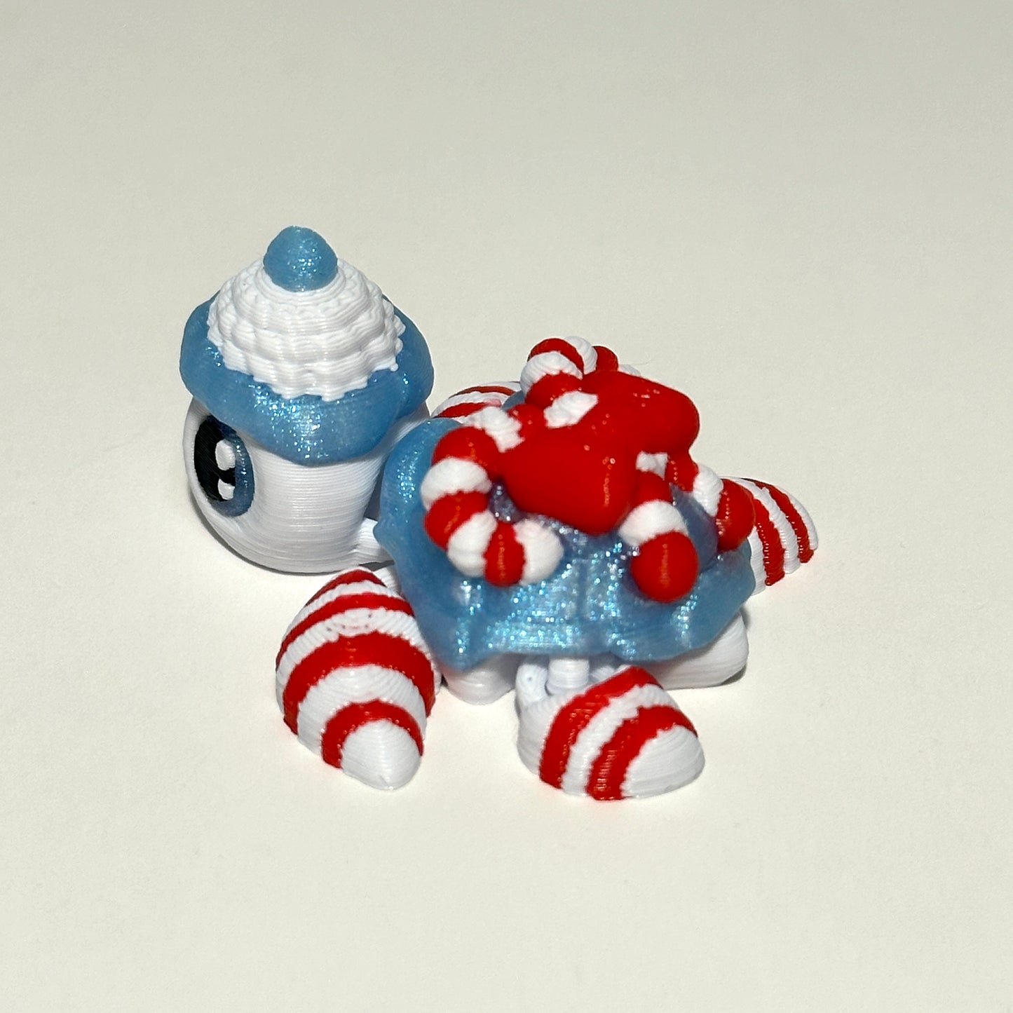 Candy Cane Turtle - 3D Printed Articulating Figure