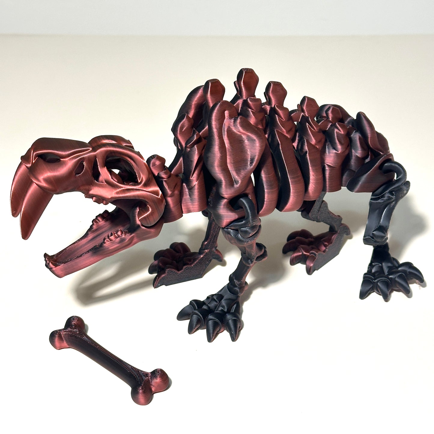Giant Flexi Skeleton Saber Tooth Tiger - 3D Printed Articulating Figure