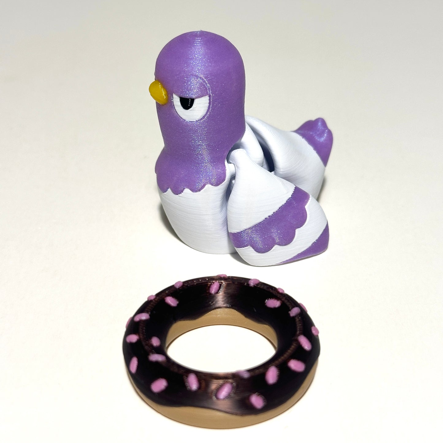 Flexi Pigeon and Donut - 3D Printed Articulating Figure