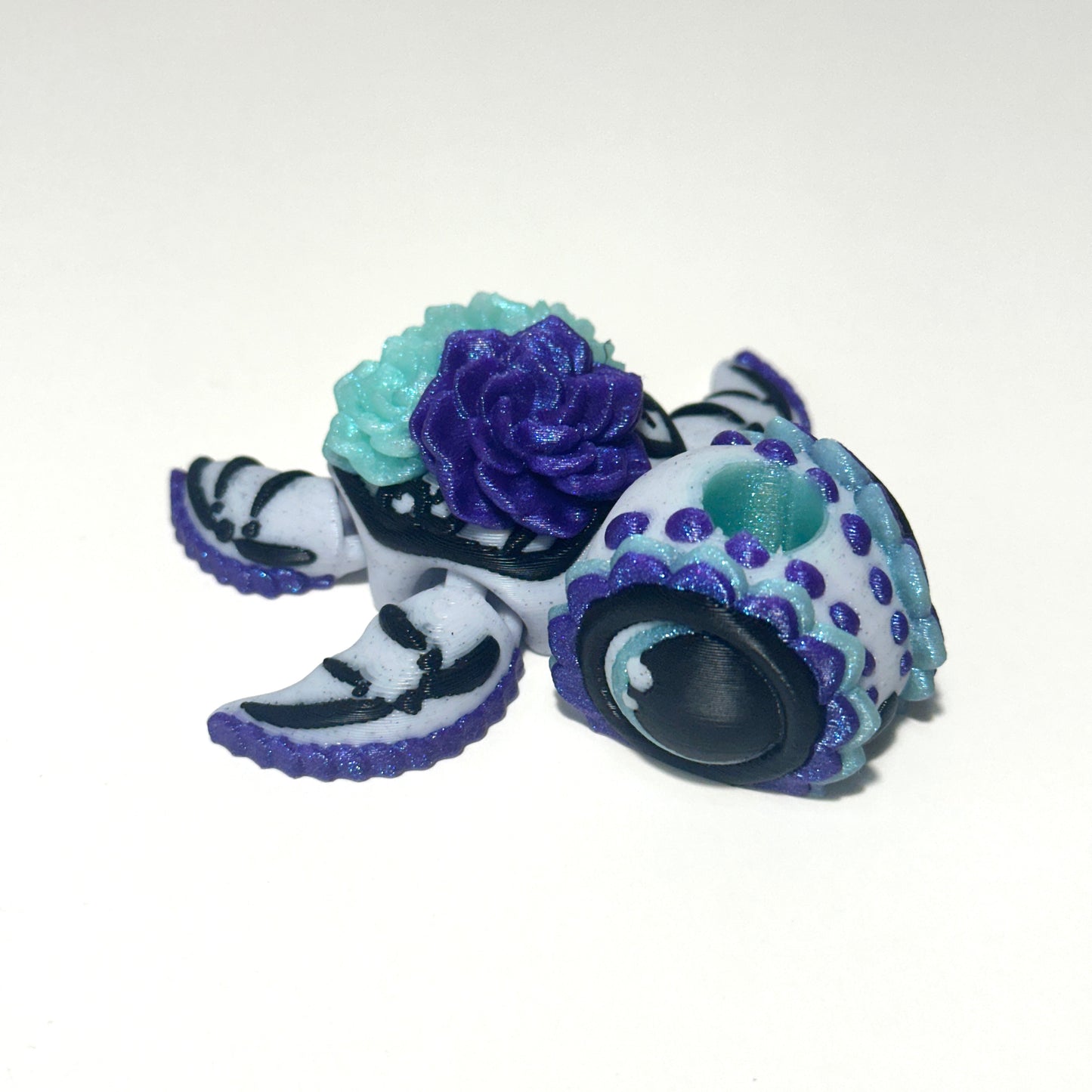 Dia De Los Muertos Turtle- 3D Printed Articulating Figure
