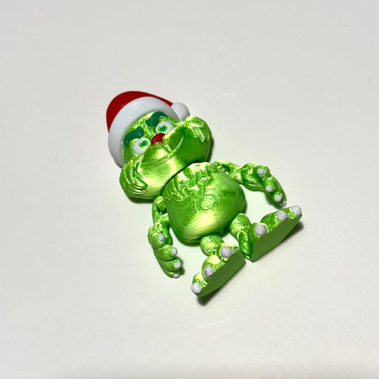Mini Anti Christmas Green Guy - 3D Printed Articulating Figure