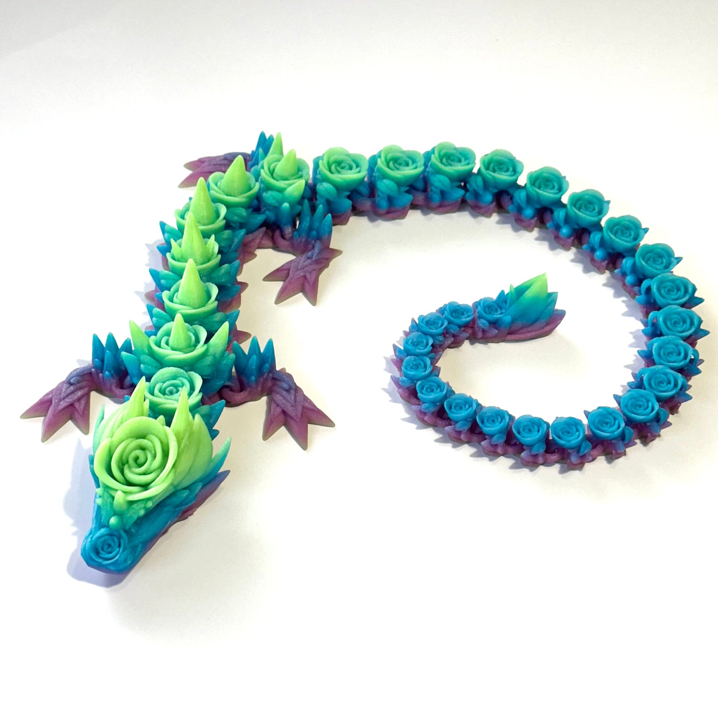 Large Rose Dragon - 3D Printed Articulating