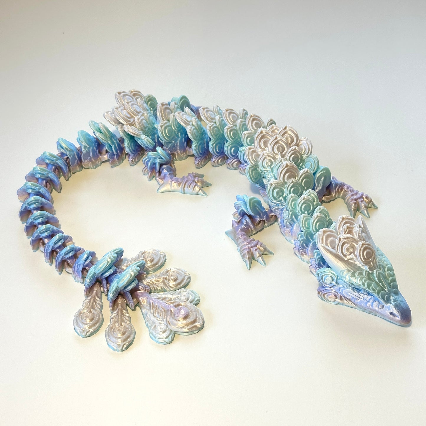 Large Peacock Dragon - 3D Printed Articulating Figure