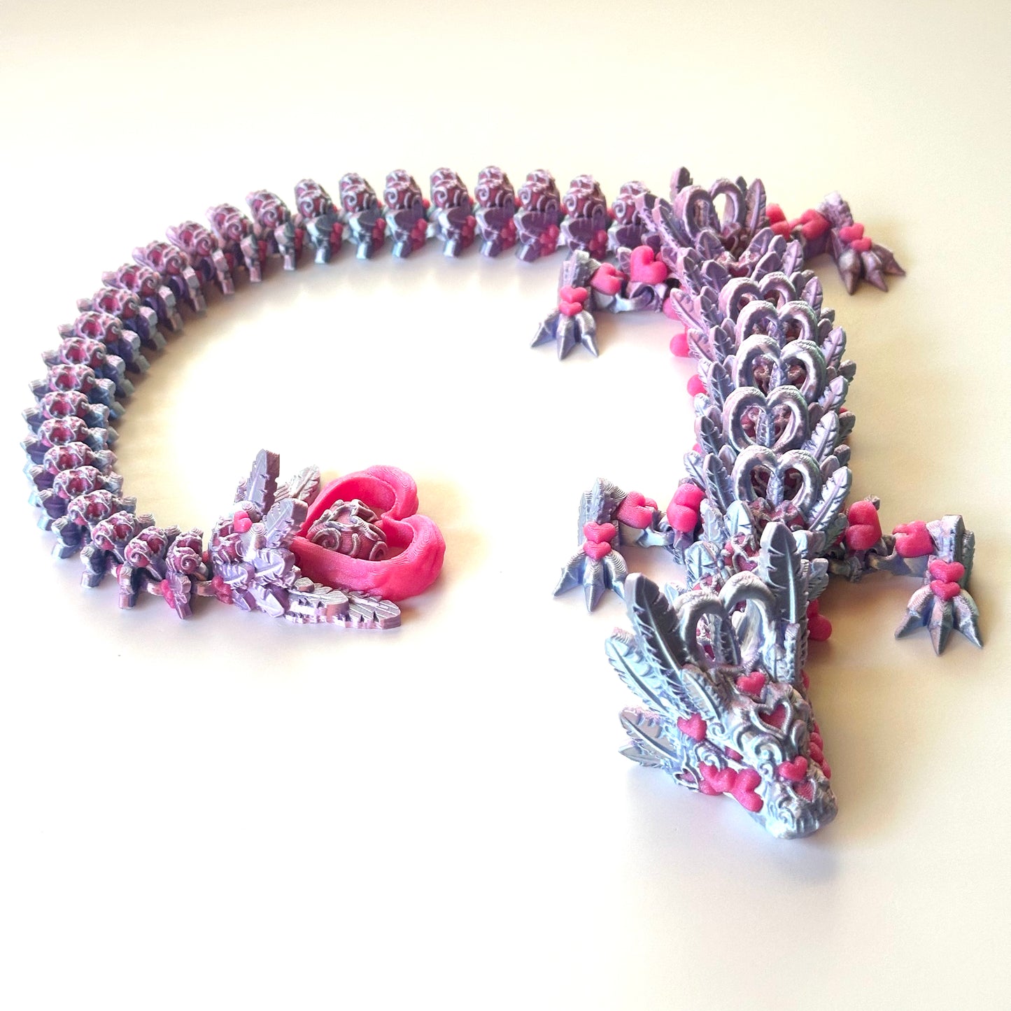Large Light Heart Dragon - 3D Printed Articulating Figurine
