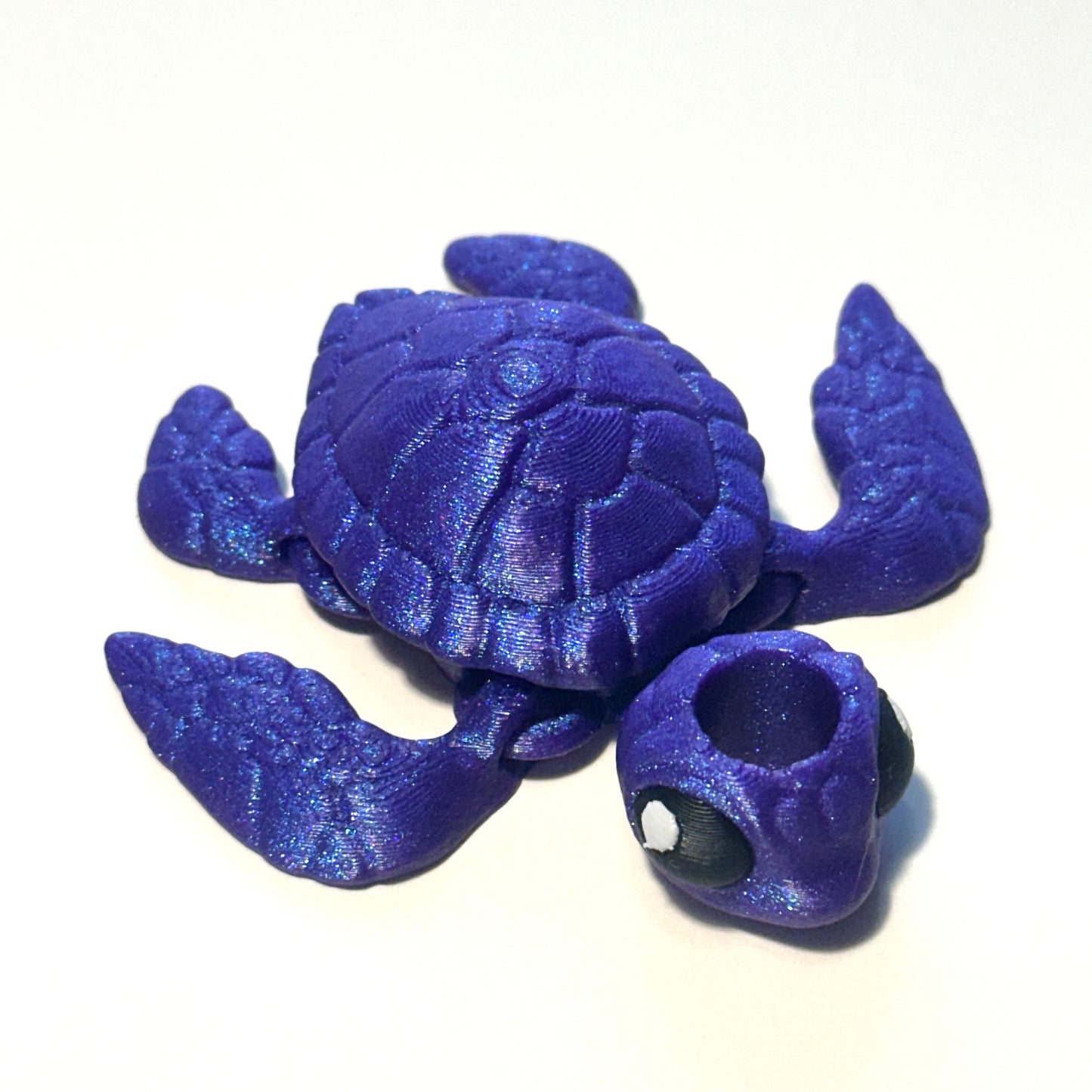 Sea Turtle Straw Topper - 3D Printed Articulating Figure