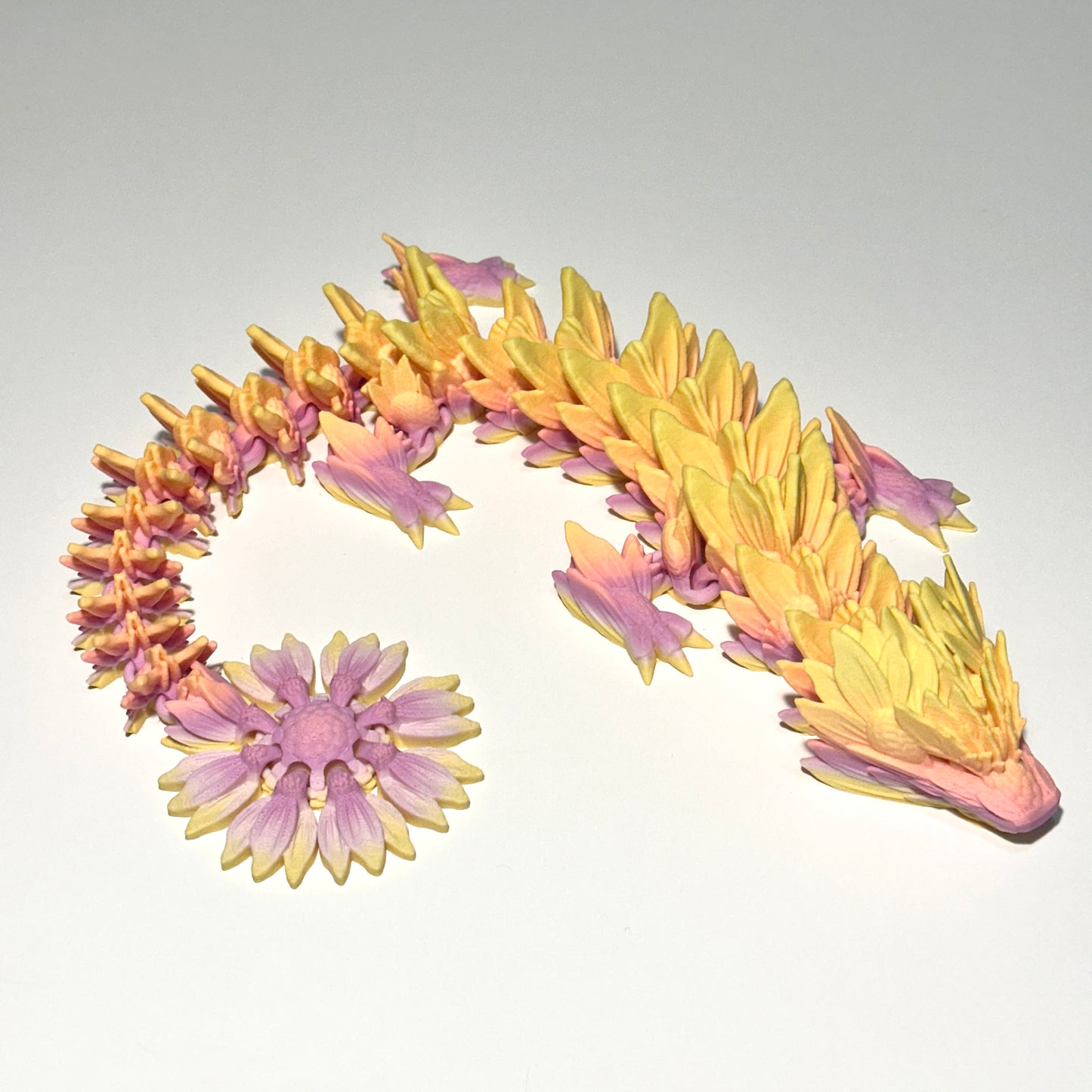 Large Sunflower Dragon - 3D Printed Articulating FIgure
