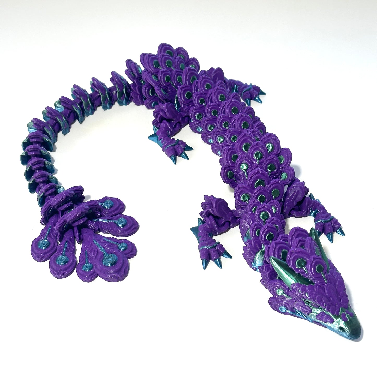 Large Peacock Dragon - 3D Printed Articulating Figure