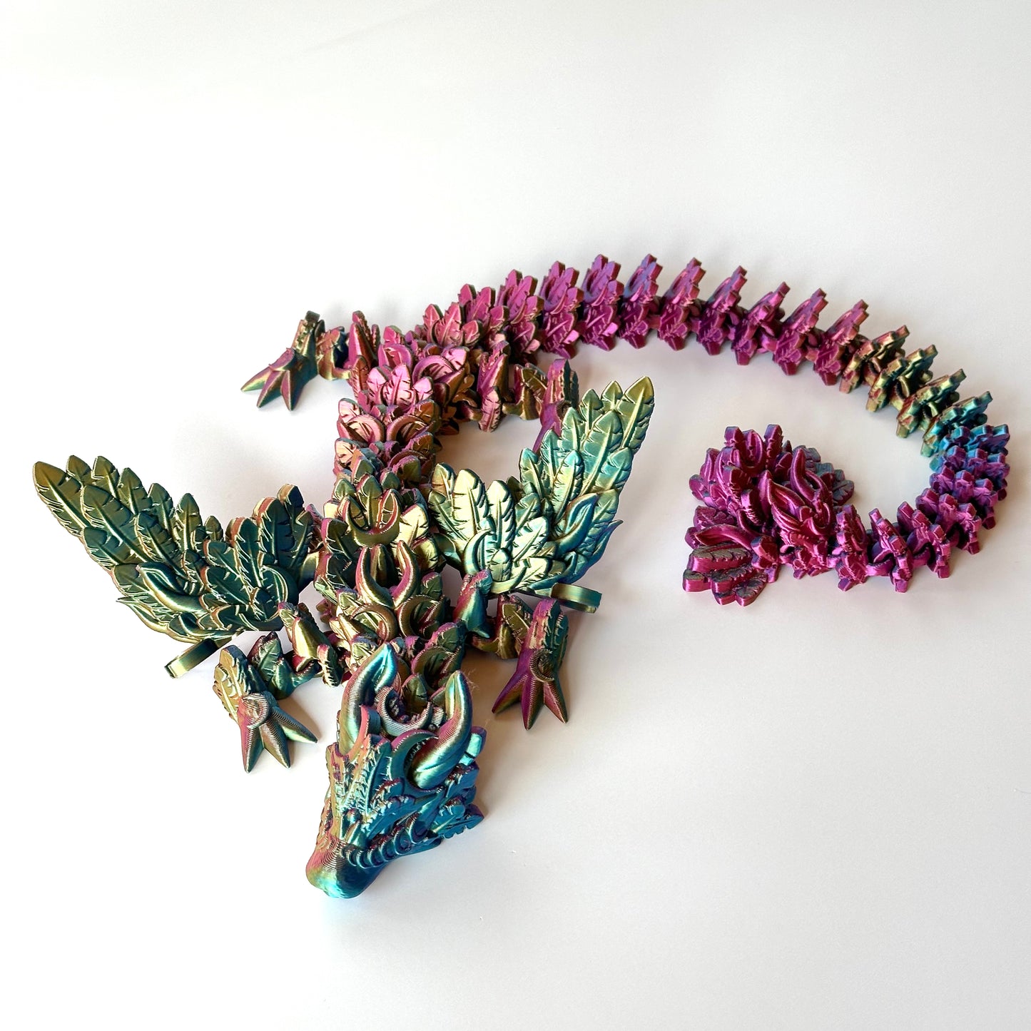 Large Lunar Wing Dragon - 3D Printed Articulating Figure