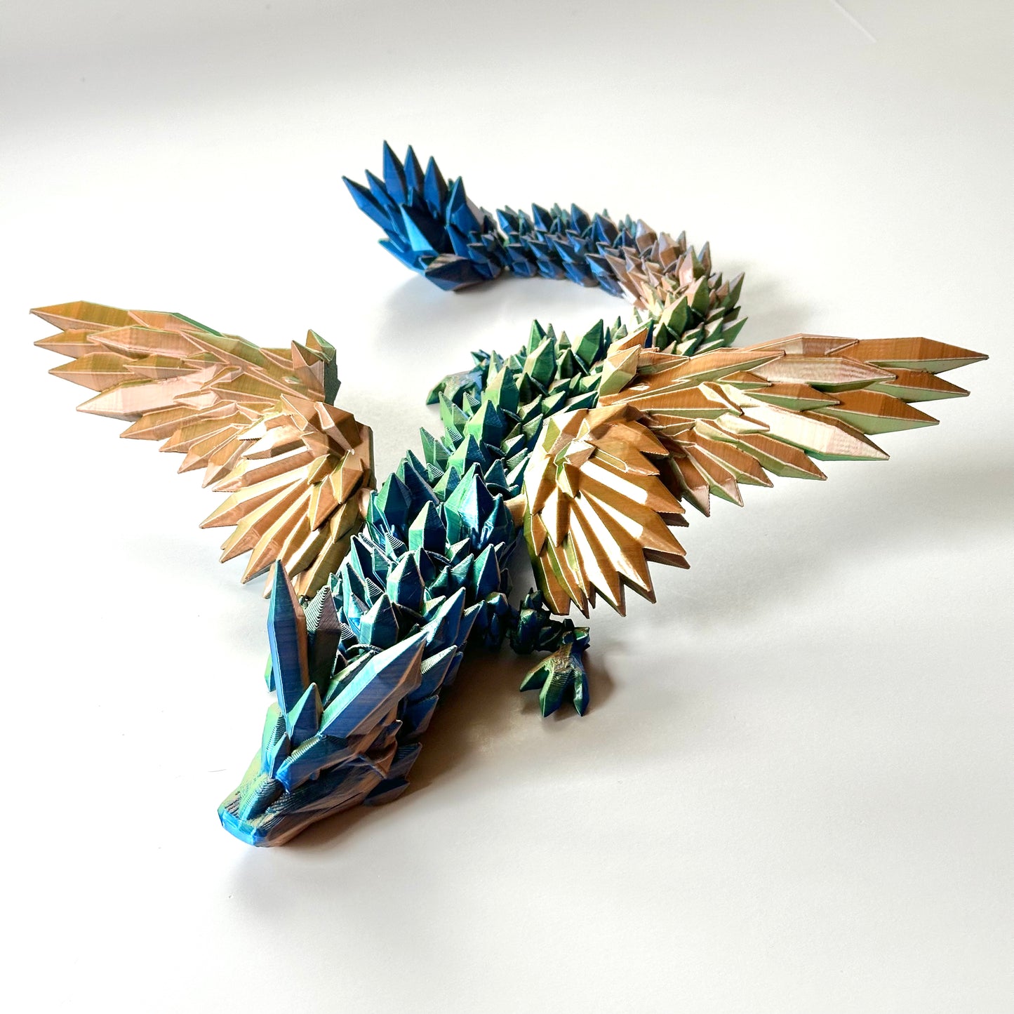 Large Crystal Wing Dragon - 3D Printed Articulating Figure