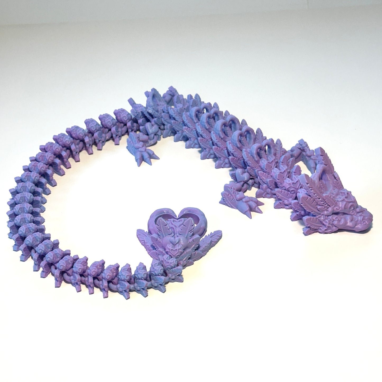 Large Light Heart Dragon - 3D Printed Articulating Figurine