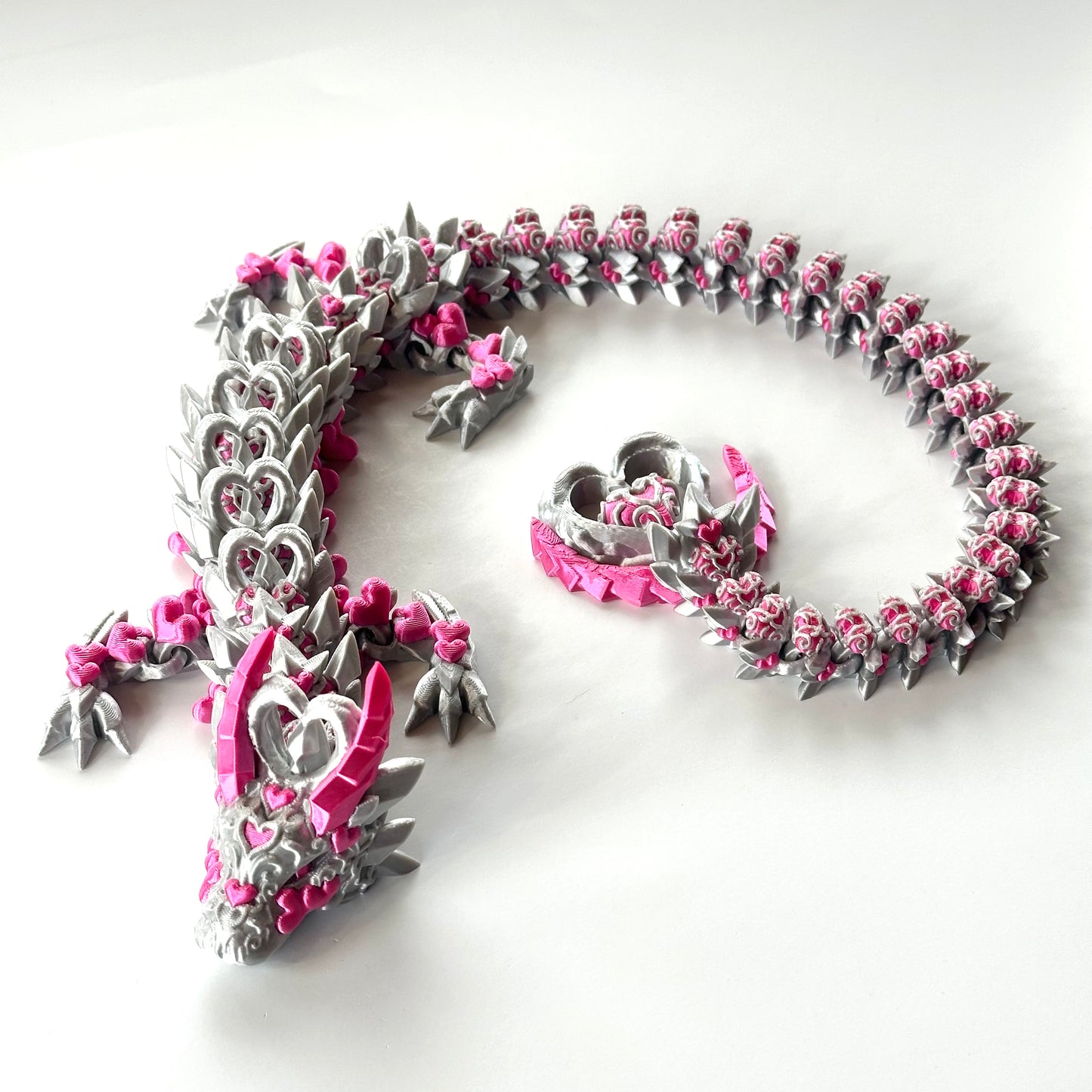 Large Dark Heart Dragon - 3D Printed Articulating Figure