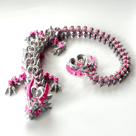 Large Dark Heart Dragon - 3D Printed Articulating Figure