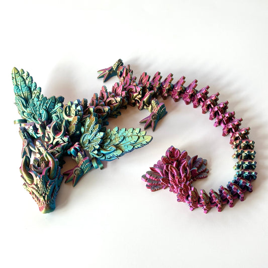 Large Lunar Wing Dragon - 3D Printed Articulating Figure