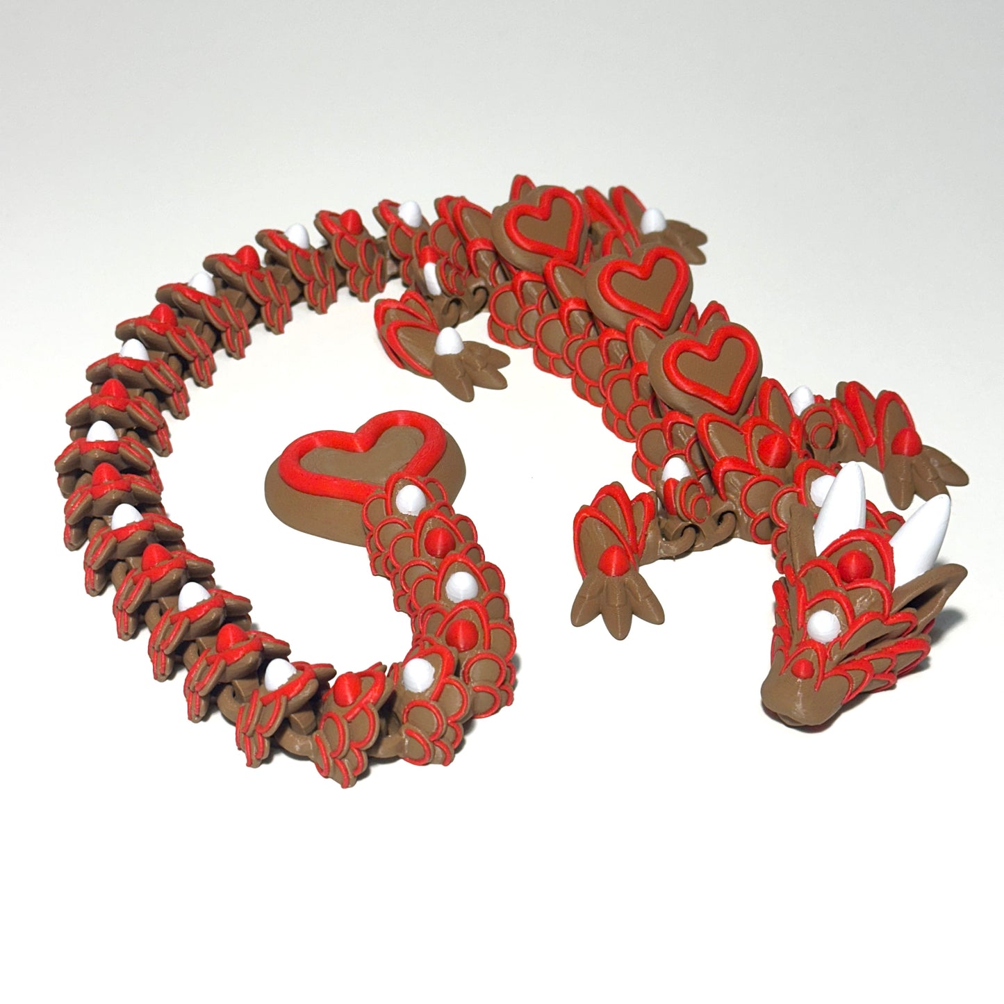 Large Cookie Heart Dragon - 3D Printed Articulating Figure