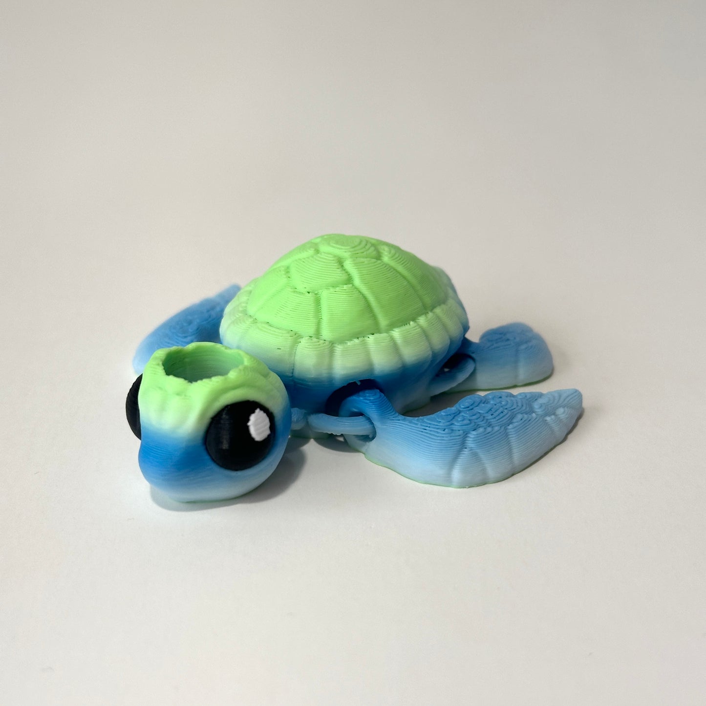 Sea Turtle Straw Topper - 3D Printed Articulating Figure