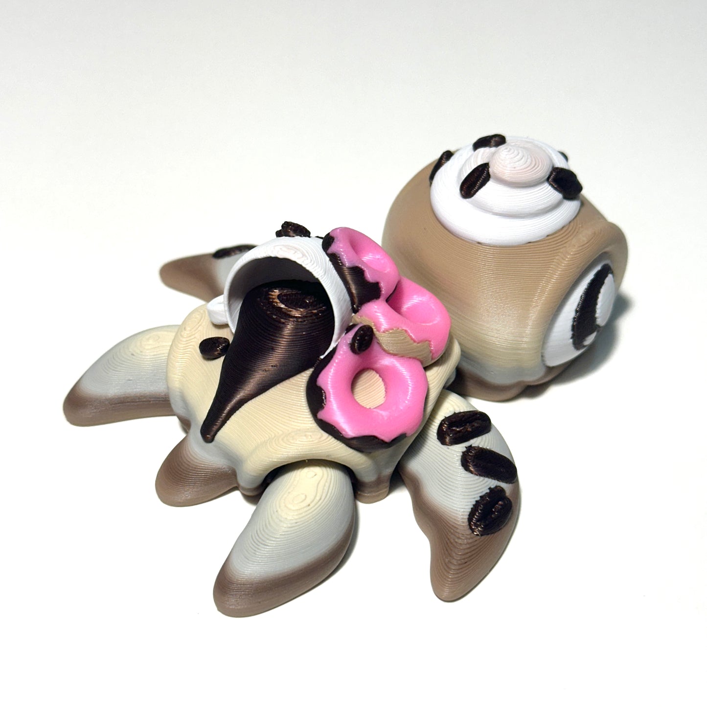 Coffee and Donuts Turtle - 3D Printed Articulating Figure