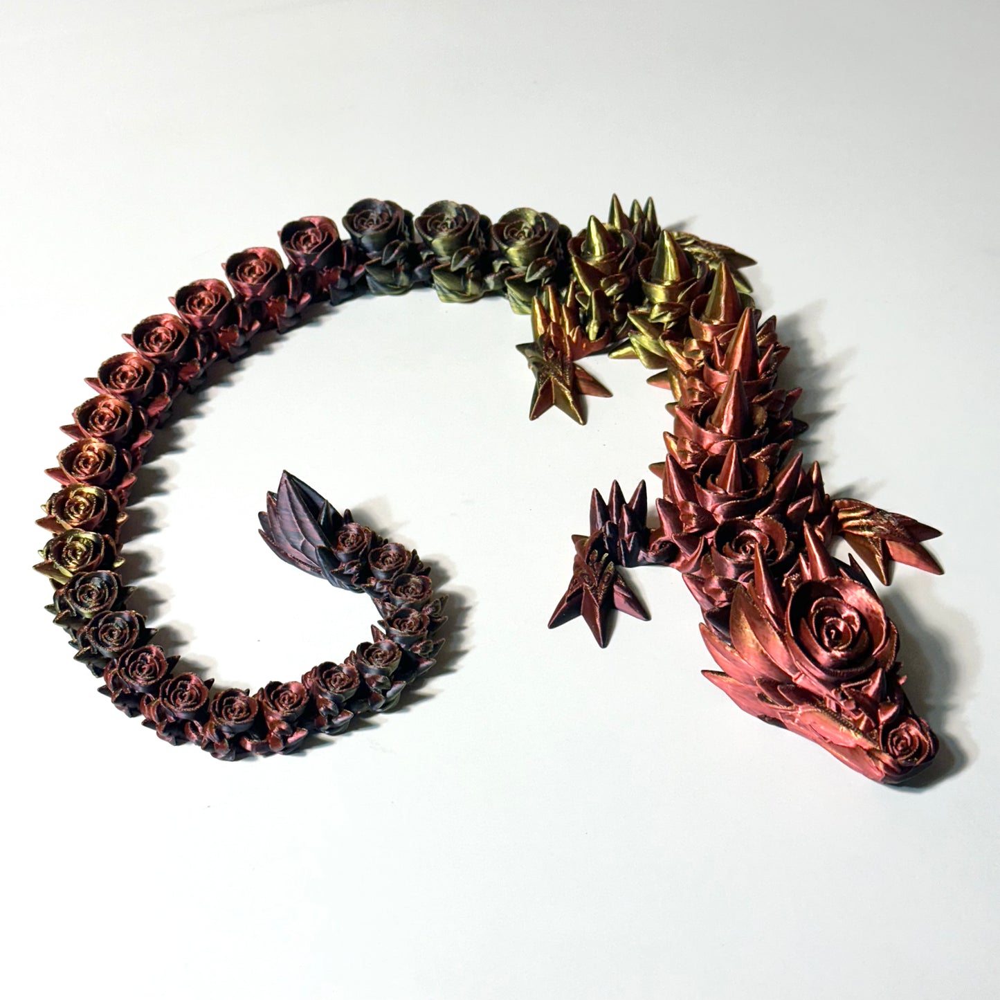 Large Rose Dragon - 3D Printed Articulating