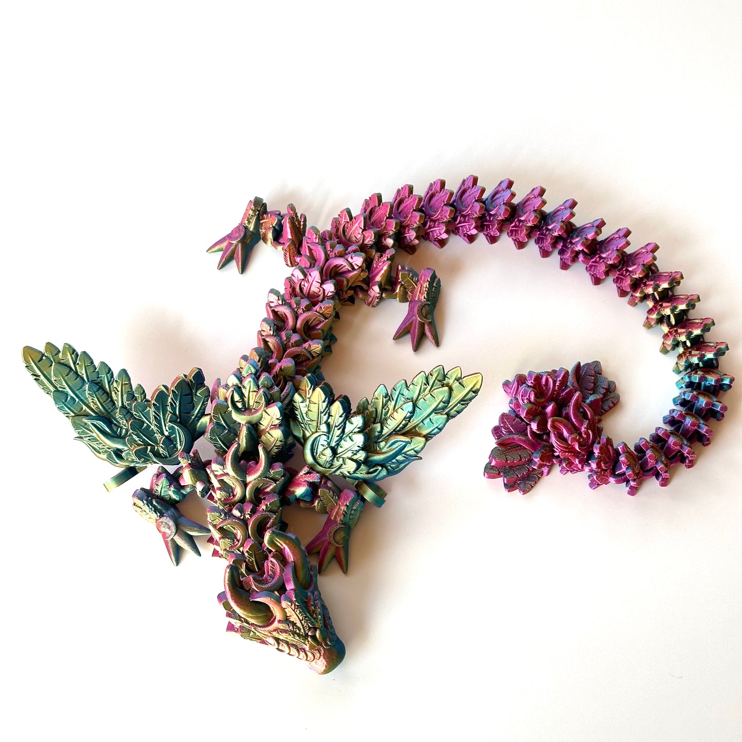 Large Lunar Wing Dragon - 3D Printed Articulating Figure