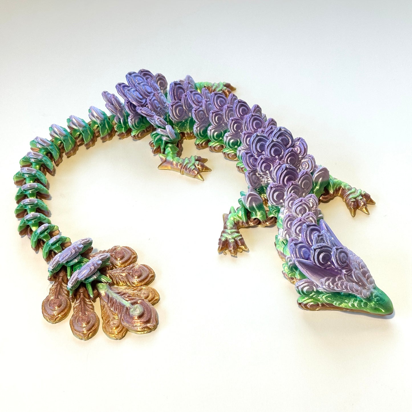 Large Peacock Dragon - 3D Printed Articulating Figure