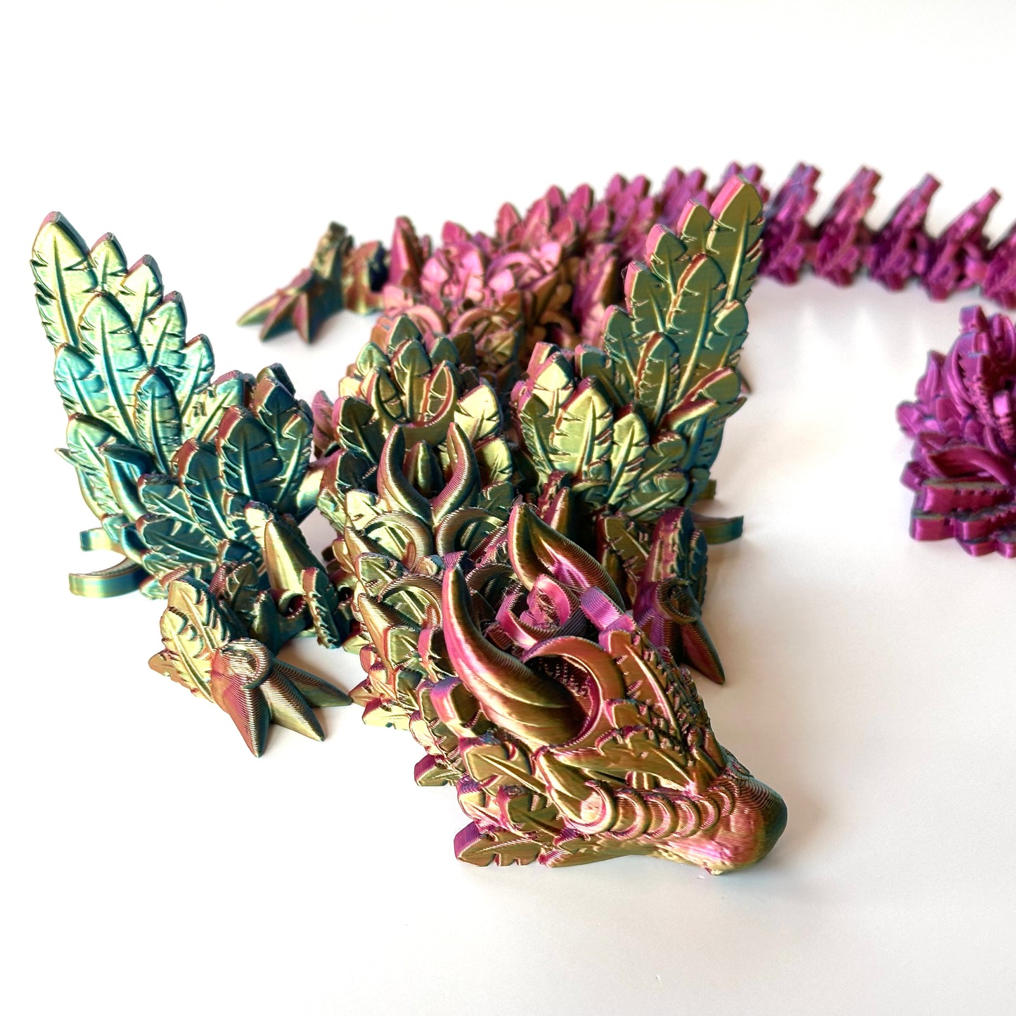 Large Lunar Wing Dragon - 3D Printed Articulating Figure