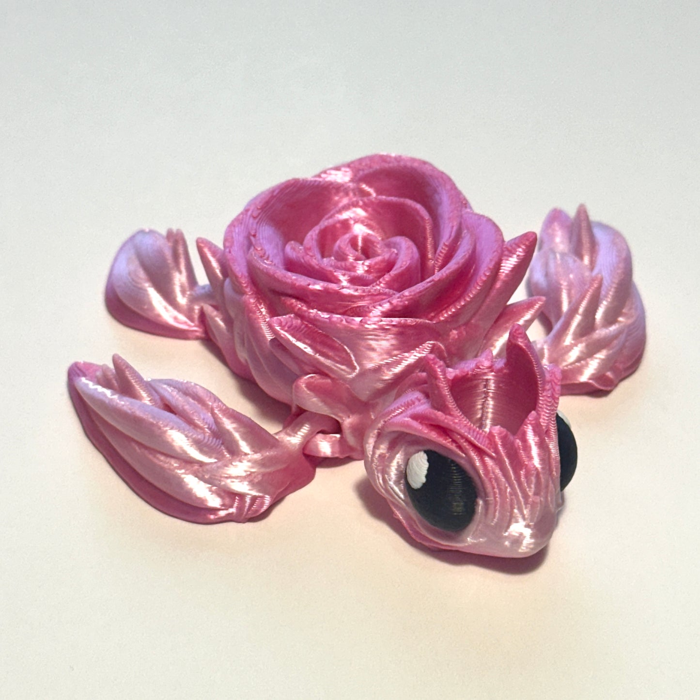 Rose Turtle Straw Topper - 3D Printed Articulating Figure
