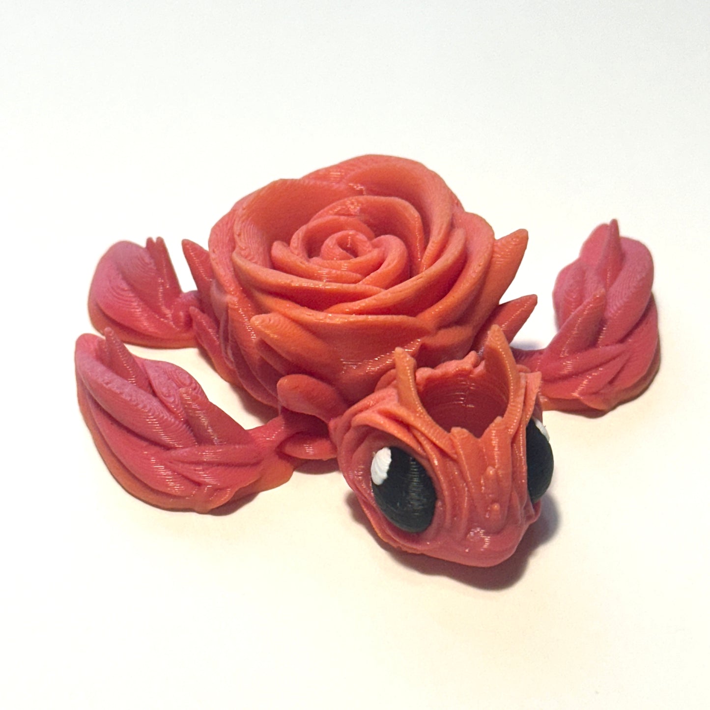 Rose Turtle Straw Topper - 3D Printed Articulating Figure