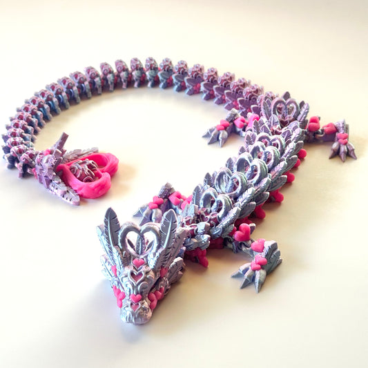 Large Light Heart Dragon - 3D Printed Articulating Figurine