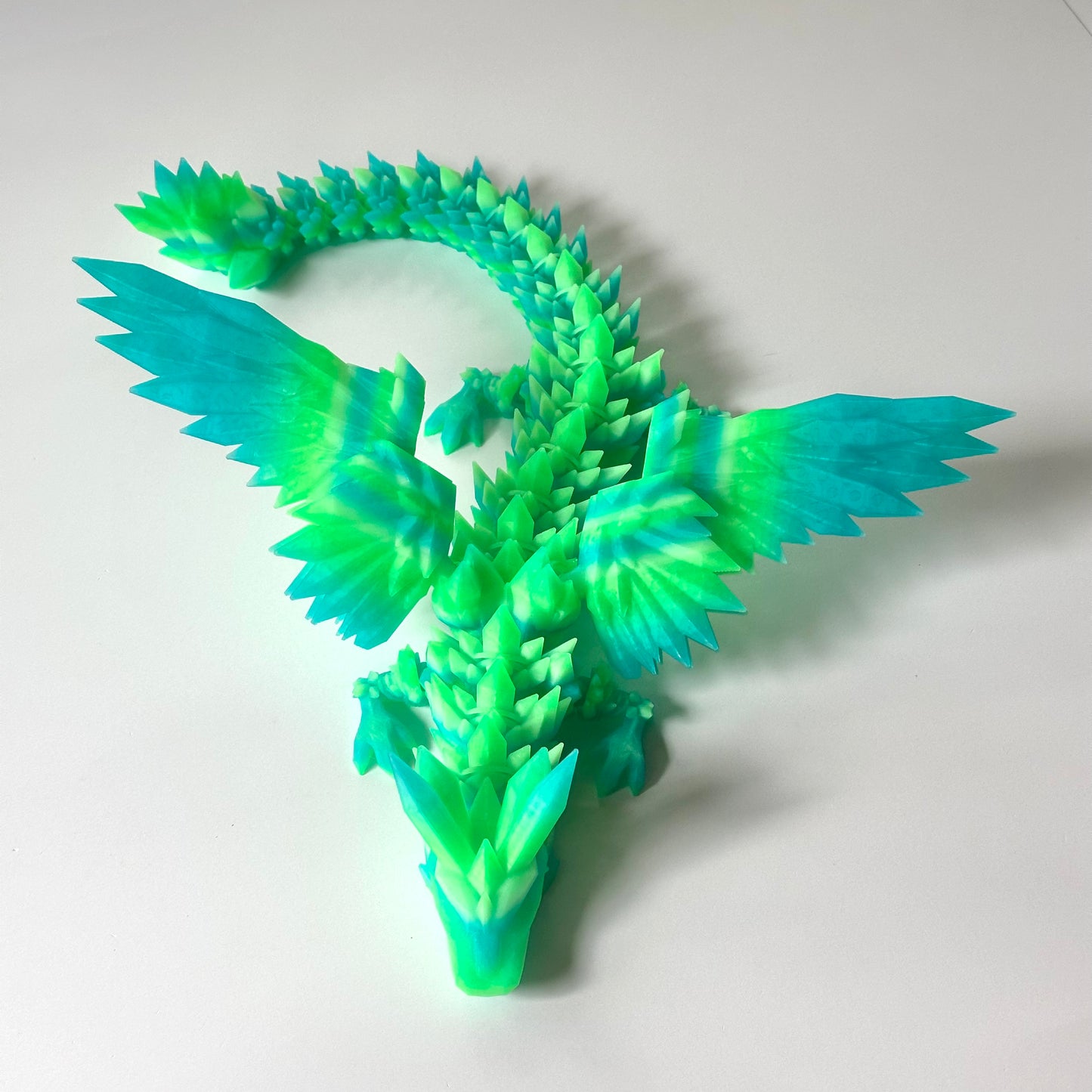 Large Crystal Wing Dragon - 3D Printed Articulating Figure