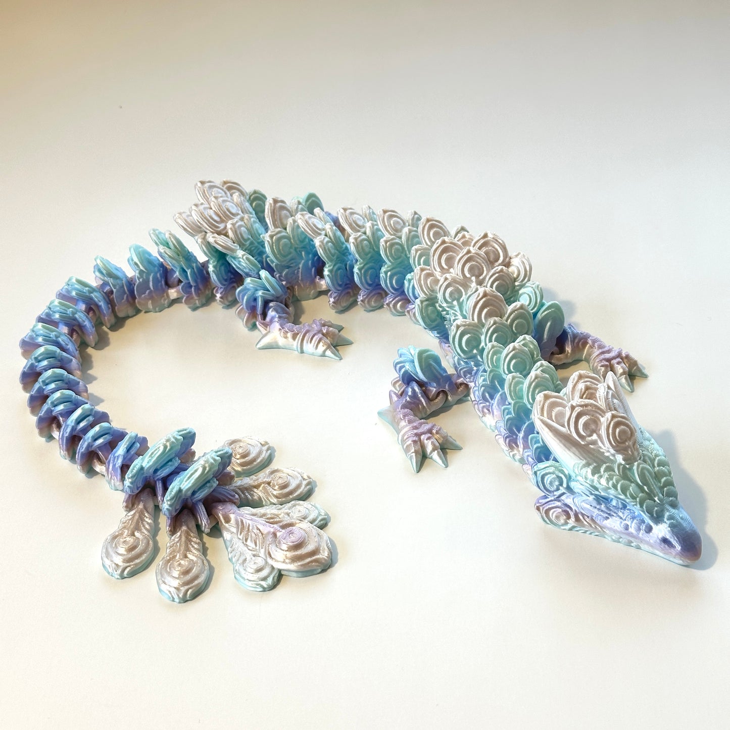 Large Peacock Dragon - 3D Printed Articulating Figure