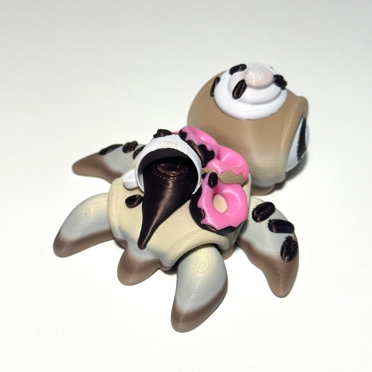 Coffee and Donuts Turtle - 3D Printed Articulating Figure