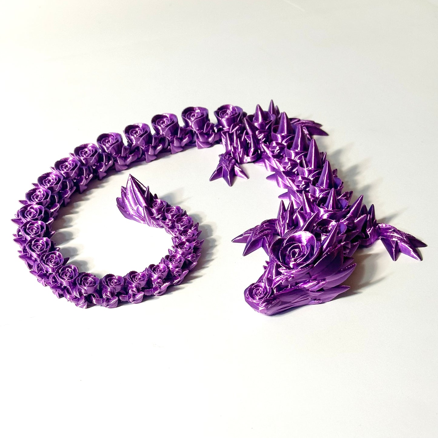 Large Rose Dragon - 3D Printed Articulating